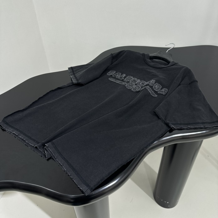 NIGO Balenciaga Men's Summer Applique Embroidery Letter Print Round Neck Solid Color Short Sleeve T-Shirt #nigo75233
