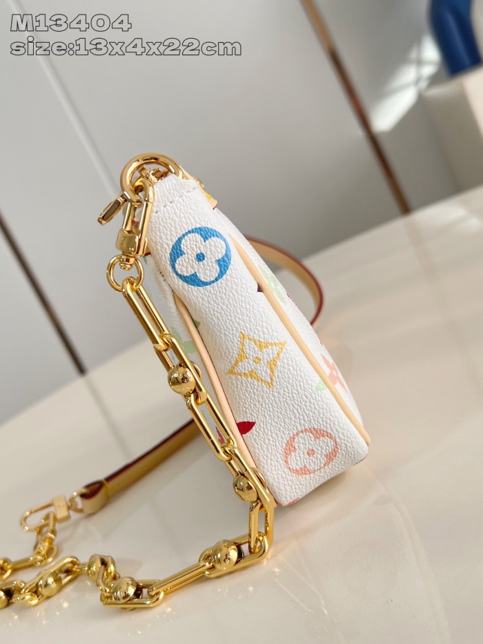 NIGO Louis Vuitton Pochette Accessoires Women's Detachable Chain Colorful Printed Zipper Closure Coated Canvas Single Shoulder Slanting Clutch Bag Bags #nigo75243