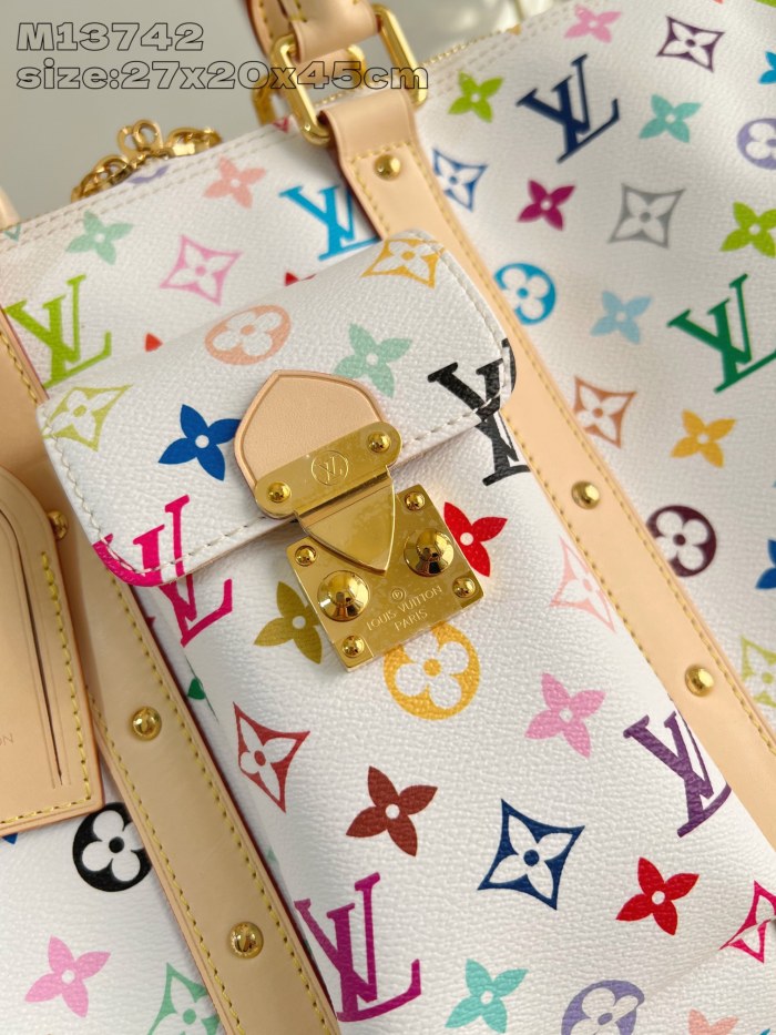NIGO Louis Vuitton Keepall Bandoulière 45 Men's Detachable Adjustable Shoulder Strap Zipper Closure Canvas with Colorful Print Shoulder Handbag Bag Bags #nigo75241