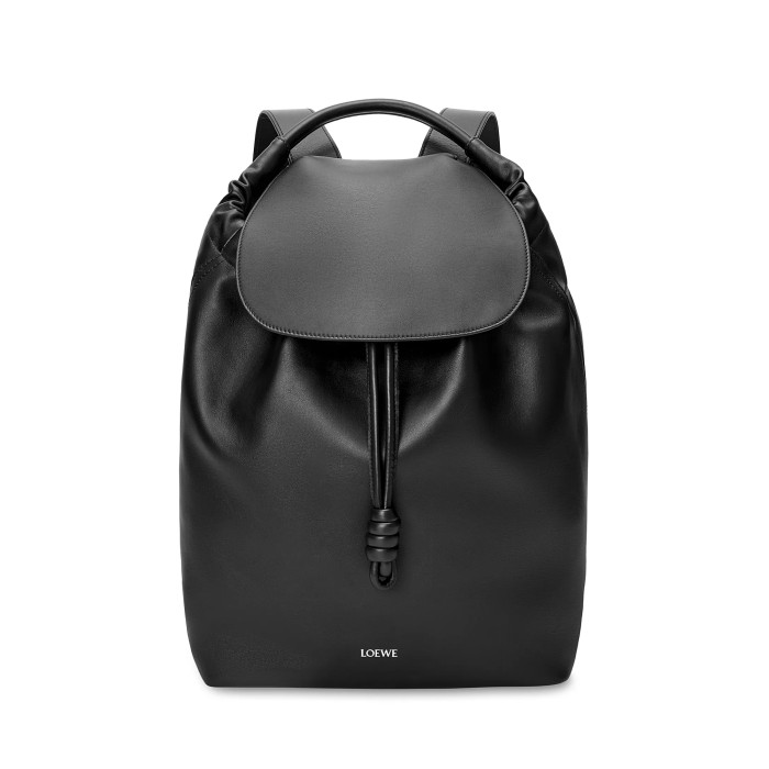 NIGO Loewe Flamenco Men's Solid Color Monogrammed Logo Drawstring Closure Solid Color Soft Cowhide Shoulder Bag Bag #nigo75248