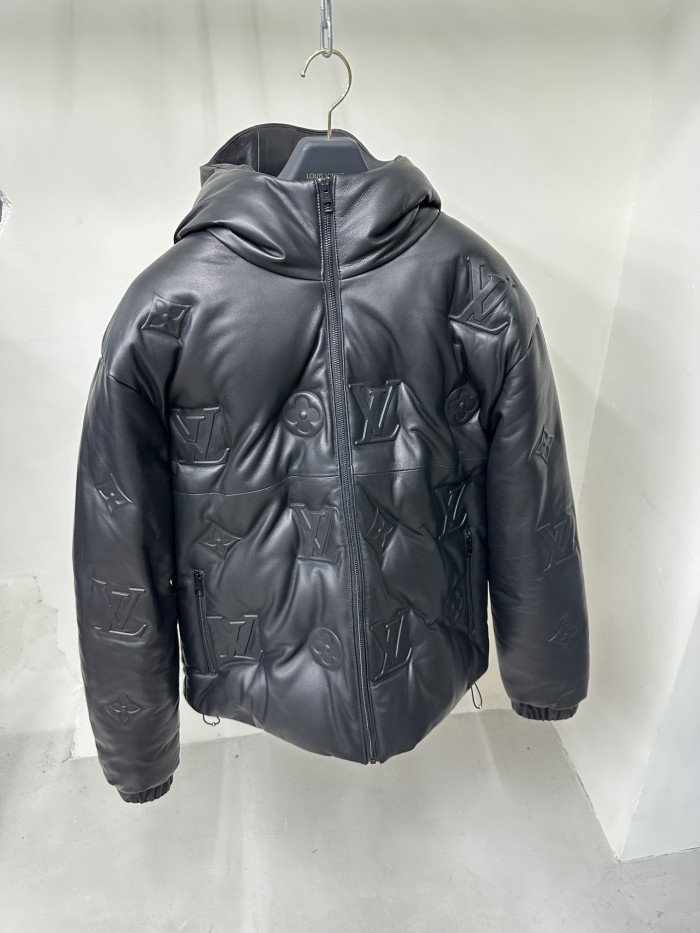 NIGO Louis Vuitton Men's Autumn and Winter Solid Color Embossed Printed Hooded Zipper Long Sleeve Puffer Down Jacket #nigo75245
