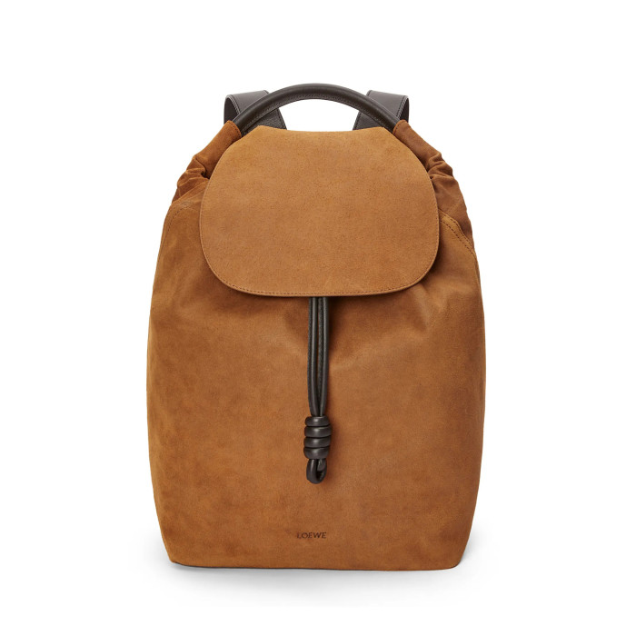NIGO Loewe Flamenco Men's Solid Color Monogrammed Logo Drawstring Closure Solid Color Soft Cowhide Shoulder Bag Bag #nigo75248