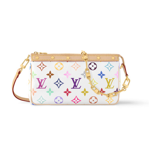 NIGO Louis Vuitton Pochette Accessoires Women's Detachable Chain Colorful Printed Zipper Closure Coated Canvas Single Shoulder Slanting Clutch Bag Bags #nigo75243