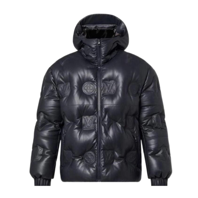 NIGO Louis Vuitton Men's Autumn and Winter Solid Color Embossed Printed Hooded Zipper Long Sleeve Puffer Down Jacket #nigo75245