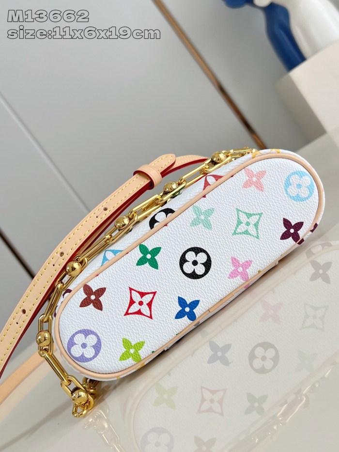 NIGO Louis Vuitton Lv X Tm Vanity Chain Pouch Women's Detachable Chain Colorful Printed Zipper Closure Coated Canvas Shoulder Crossbody Handbag Bag Bags #nigo75242