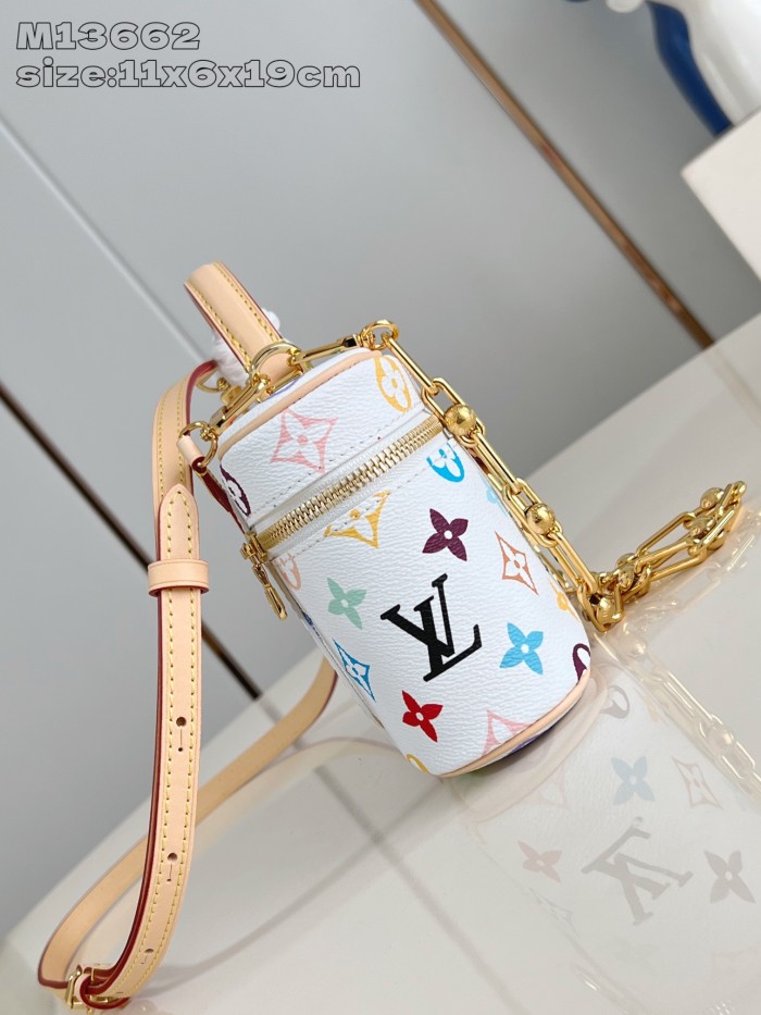 NIGO Louis Vuitton Lv X Tm Vanity Chain Pouch Women's Detachable Chain Colorful Printed Zipper Closure Coated Canvas Shoulder Crossbody Handbag Bag Bags #nigo75242
