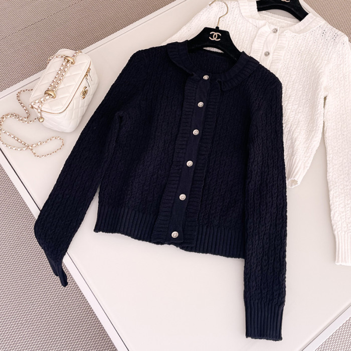 NIGO Chanel Women's Spring, Autumn And Winter Cotton Single-Breasted Solid Color Long-Sleeved Knitted Cardigan Ngvp #nigo9941