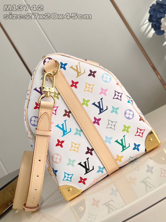 NIGO Louis Vuitton Keepall Bandoulière 45 Men's Detachable Adjustable Shoulder Strap Zipper Closure Canvas with Colorful Print Shoulder Handbag Bag Bags #nigo75241