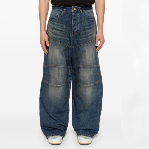 NIGO Balenciaga Men's Four Seasons Baggy Wide Leg Pants Zipper Solid Color Casual Denim Jeans Ngvp #nigo9939