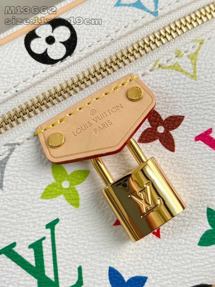 NIGO Louis Vuitton Lv X Tm Vanity Chain Pouch Women's Detachable Chain Colorful Printed Zipper Closure Coated Canvas Shoulder Crossbody Handbag Bag Bags #nigo75242