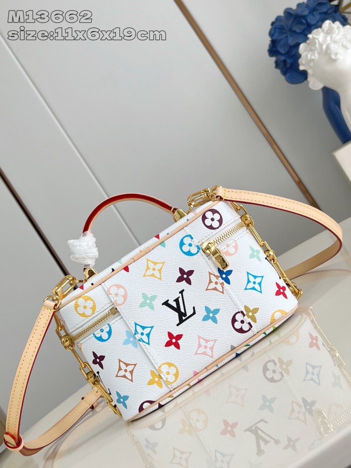 NIGO Louis Vuitton Lv X Tm Vanity Chain Pouch Women's Detachable Chain Colorful Printed Zipper Closure Coated Canvas Shoulder Crossbody Handbag Bag Bags #nigo75242