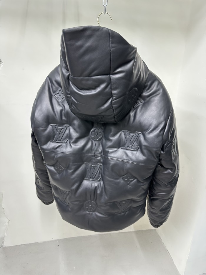 NIGO Louis Vuitton Men's Autumn and Winter Solid Color Embossed Printed Hooded Zipper Long Sleeve Puffer Down Jacket #nigo75245