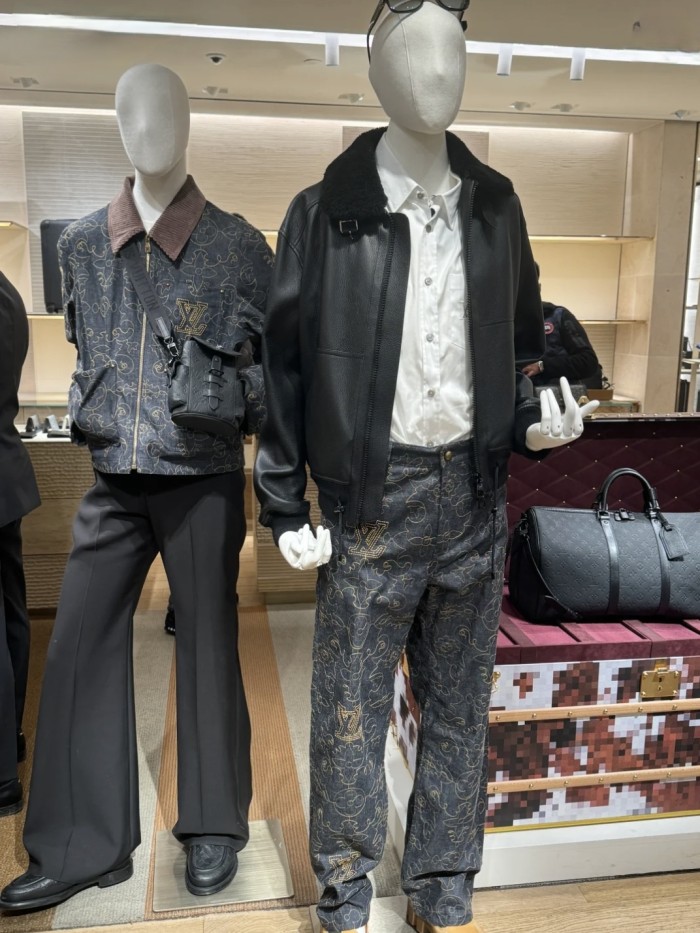 NIGO Louis Vuitton Men's Spring And Fall Logo Embroidery Zipper Lapel Long Sleeved Denim Jacket Casual Jeans Pants Suit Set #nigo75267