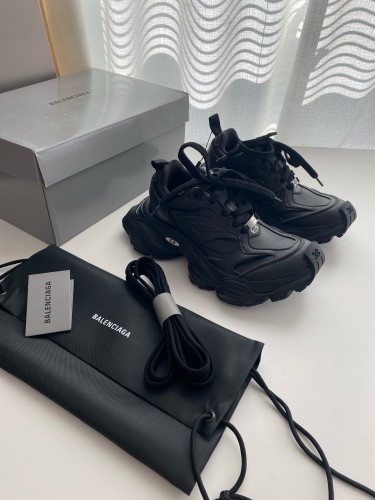 NIGO Balenciaga Men's Women's Sneakers Round Toe Lace Up Solid Color Leather Low Top Casual Shoes #nigo75256
