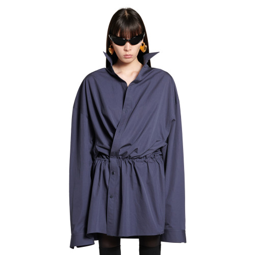 NIGO Balenciaga Women's Spring and Autumn Solid Color Waisted Shirt Neck Regular Fit Long Sleeve Dresses #nigo75261
