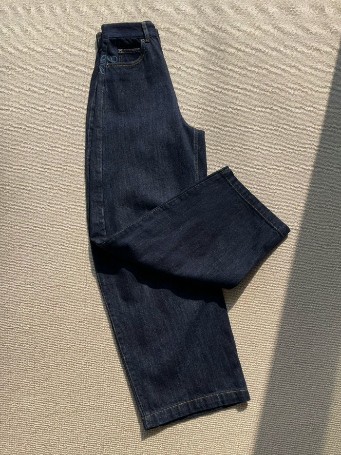 NIGO Loewe Women's Spring & Autumn Solid Color Mid Waist Regular Fit Casual Jeans Pants #nigo75263