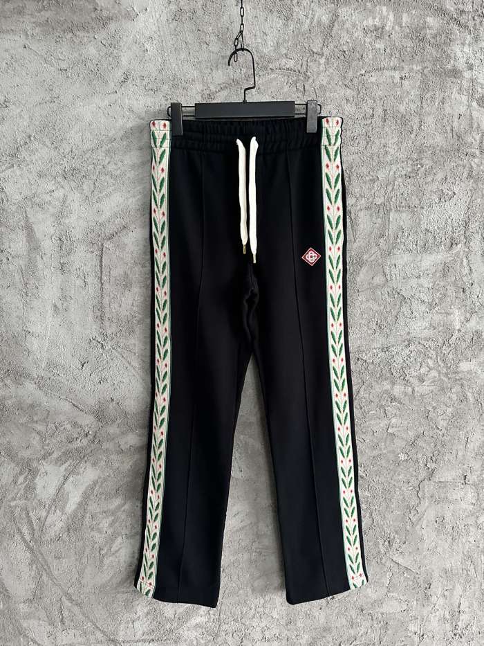 NIGO Casablanca Men's Solid Color Mid-Rise Straight Leg Cotton Long Lace-Up Casual Pants #nigo75258