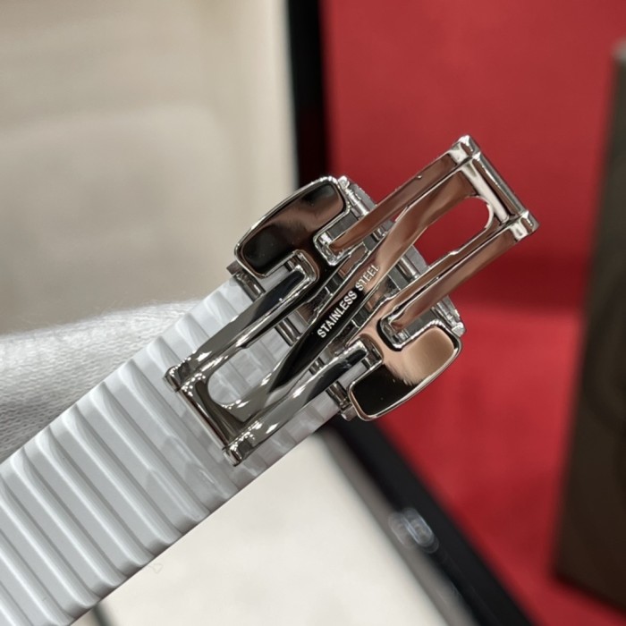 NIGO Patek Philippe Women's Quartz Movement 100 Meter Waterproof White Dial Rubber Strap Watch #nigo75282