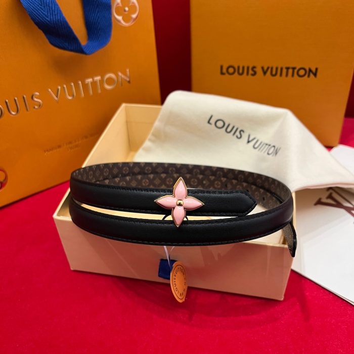 NIGO Louis Vuitton LV Mini Flowergram Women's Monogrammed Leather Reversible Belt #nigo75288