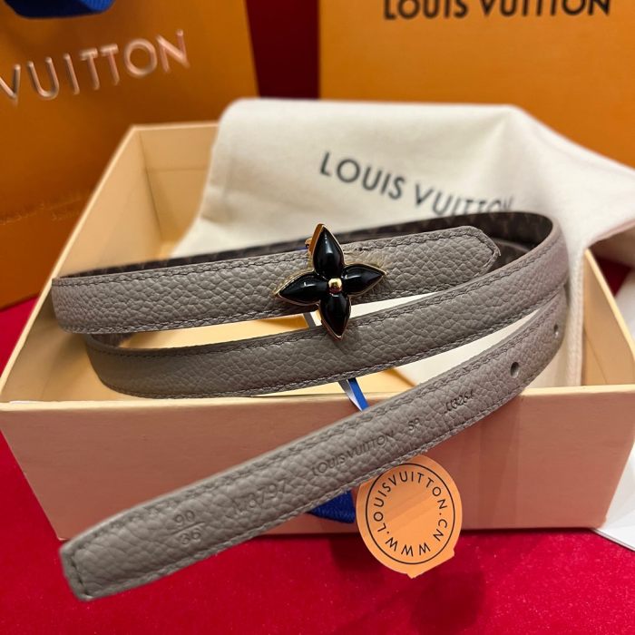 NIGO Louis Vuitton LV Mini Flowergram Women's Monogrammed Leather Reversible Belt #nigo75288