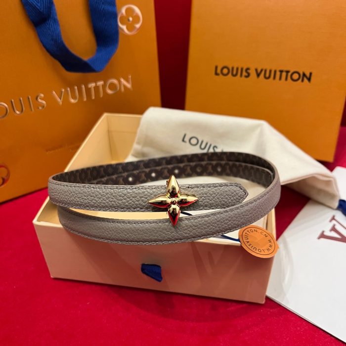 NIGO Louis Vuitton LV Mini Flowergram Women's Monogrammed Leather Reversible Belt #nigo75288