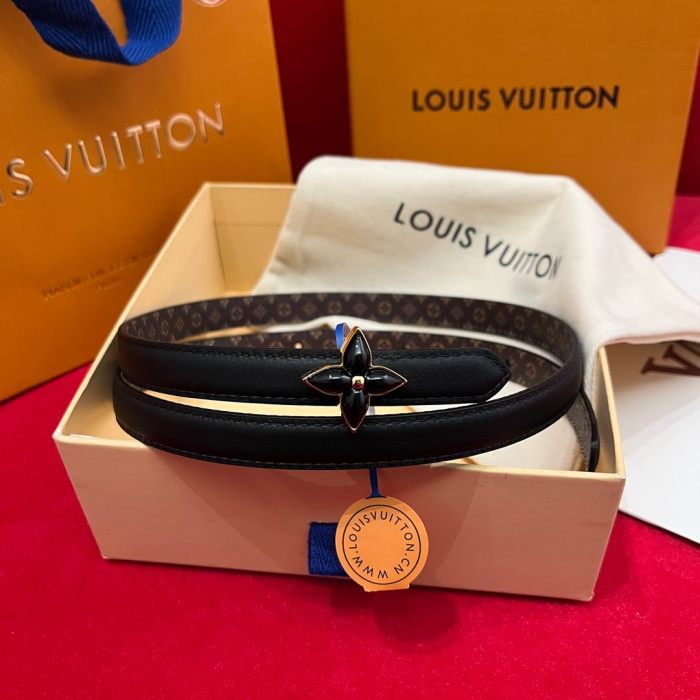 NIGO Louis Vuitton LV Mini Flowergram Women's Monogrammed Leather Reversible Belt #nigo75288
