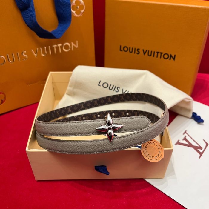 NIGO Louis Vuitton LV Mini Flowergram Women's Monogrammed Leather Reversible Belt #nigo75288