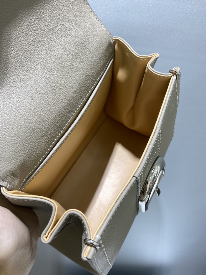 NIGO Delvaux Women's Outside Stitching Solid Color Calfskin Handheld Slanting Shoulder Bag Bag #nigo75294