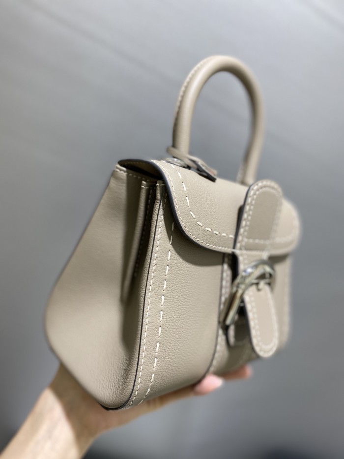 NIGO Delvaux Women's Outside Stitching Solid Color Calfskin Handheld Slanting Shoulder Bag Bag #nigo75294