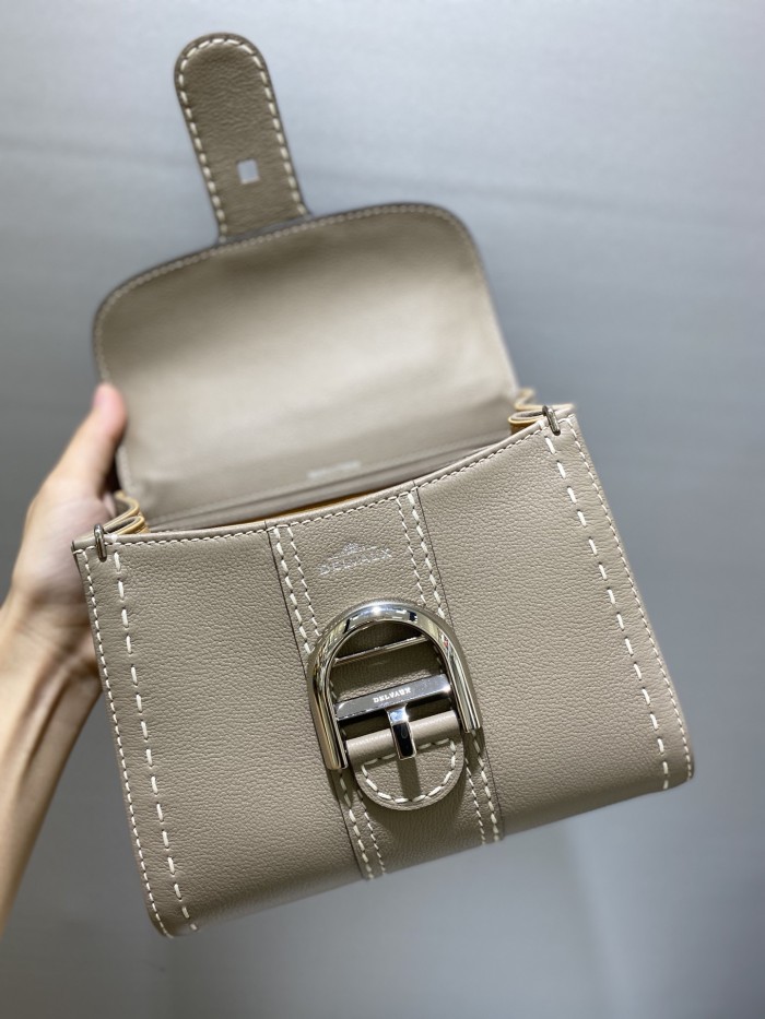 NIGO Delvaux Women's Outside Stitching Solid Color Calfskin Handheld Slanting Shoulder Bag Bag #nigo75294