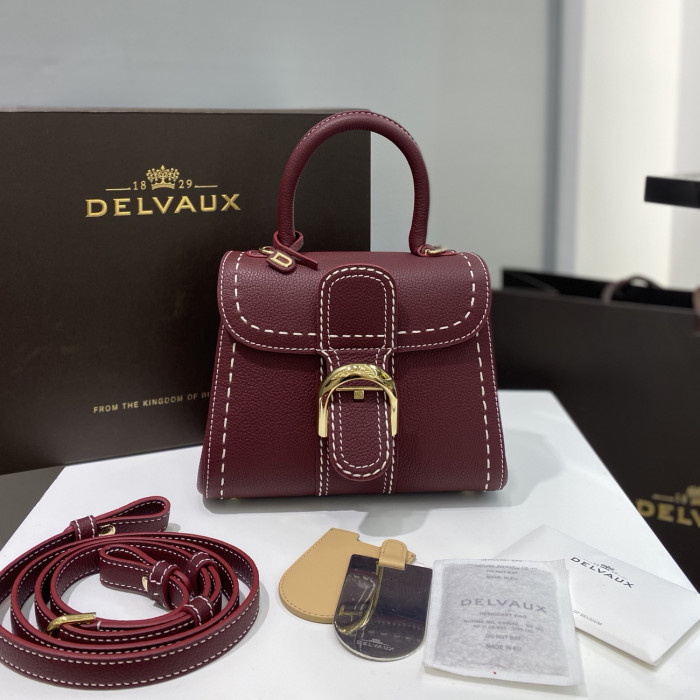 NIGO Delvaux Women's Outside Stitching Solid Color Calfskin Handheld Slanting Shoulder Bag Bag #nigo75294