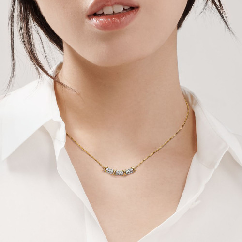 NIGO Tiffany & Co. Women's Jean Schlumberger By Tiffany Collection Sixteen Stone Narrow Necklace With Diamonds Round Pendant Necklace Accessories Ngvp #nigo9947