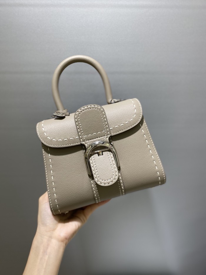 NIGO Delvaux Women's Outside Stitching Solid Color Calfskin Handheld Slanting Shoulder Bag Bag #nigo75294