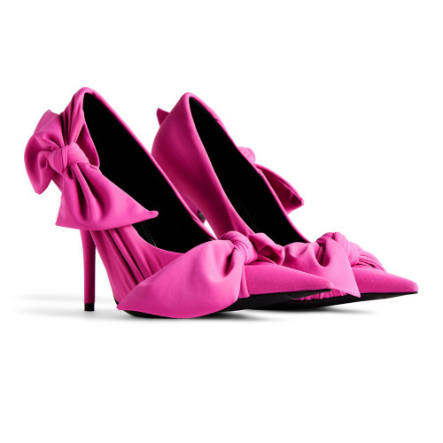 NIGO Balenciaga Women's Pointed Bow High Heels Sheepskin Lining Spring And Summer Temperament Fashion Elegant Sexy Shoes #nigo71997