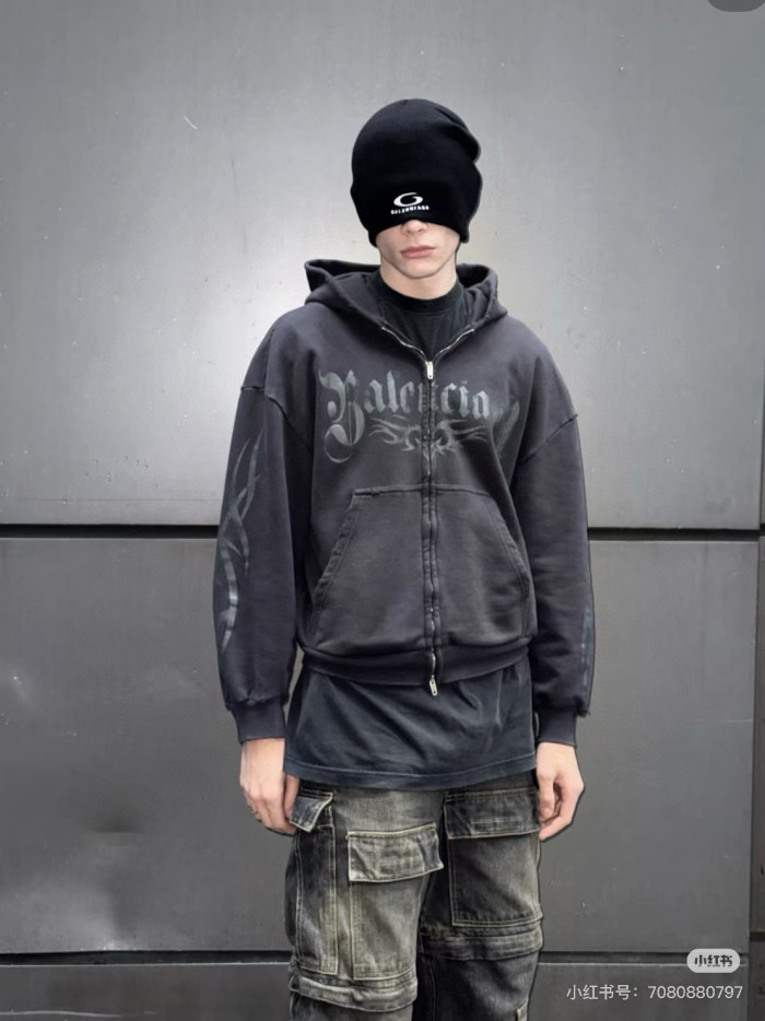 NIGO Balenciaga Men's Women's Spring And Autumn Letter Printed Solid Color Zipper Loose Solid Color Hooded Sweatshirt Jacket Ngvp #nigo9958