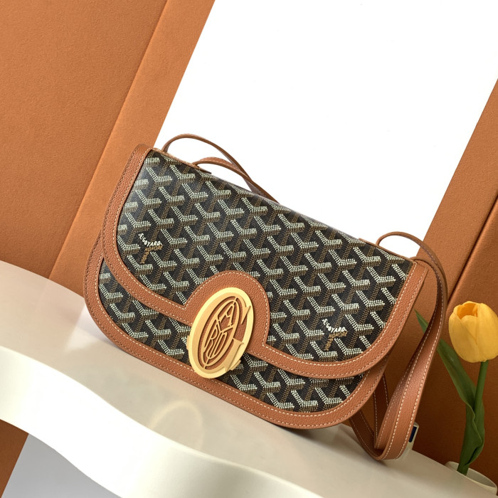 NIGO GOYARD Men's and Women's Old Flower Full Print Adjustable Shoulder Strap Canvas Patchwork Leather Flap Messenger Bag Shoulder Crossbody Bags #nigo75318