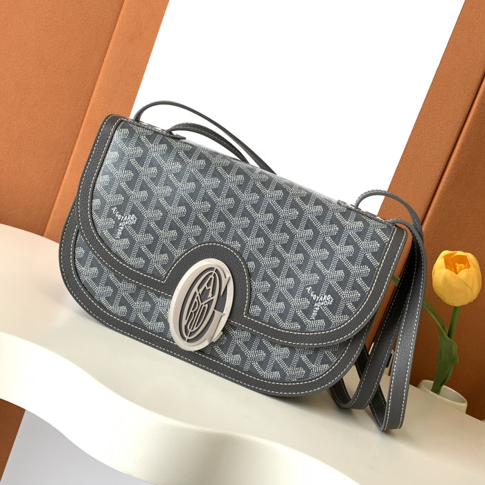 NIGO GOYARD Men's and Women's Old Flower Full Print Adjustable Shoulder Strap Canvas Patchwork Leather Flap Messenger Bag Shoulder Crossbody Bags #nigo75318