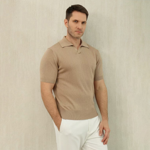 NIGO Loro Piana Men's Summer Refreshing Thin Knitted Lapel Short-sleeved Top Multicoloured Fashion Comfortable Temperament T-shirt Ngvp #nigo9956