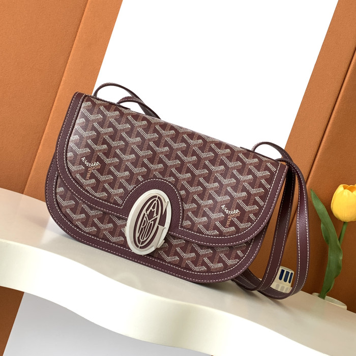 NIGO GOYARD Men's and Women's Old Flower Full Print Adjustable Shoulder Strap Canvas Patchwork Leather Flap Messenger Bag Shoulder Crossbody Bags #nigo75318