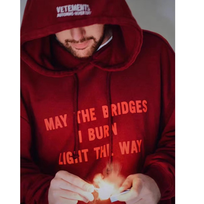 NIGO Vetements Men's Red Letter Print Hooded Sweatshirt Spring and Autumn Fashion Trend High Street Pullover Hoodie Ngvp #nigo9976