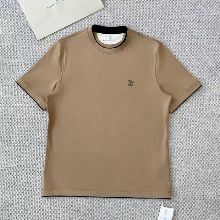 NIGO Brunello Cucinelli Men's Summer Solid Color Round Neck Cotton Short Sleeve T-Shirt #nigo75337