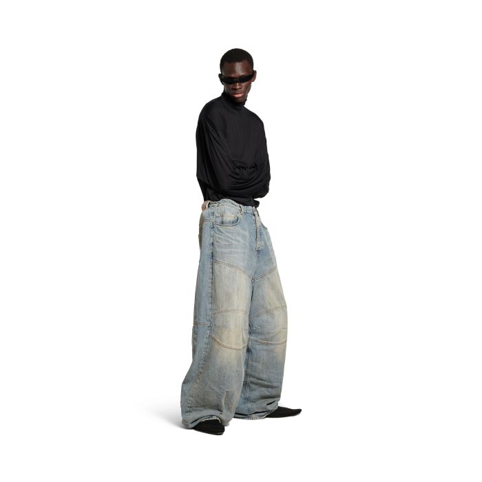 NIGO Balenciaga BAGGY Men's Spring/summer Scenic Webbing Contour Deconstructed Straight Leg Pants Denim Trend Old Wide Leg Pants Ngvp #nigo9973
