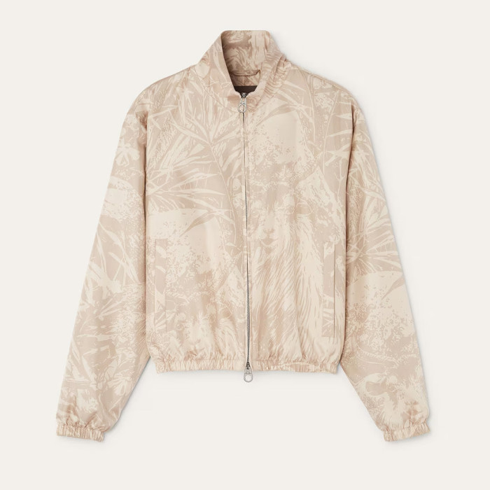 NIGO Loro Piana Women's Spring And Autumn Floral Print Stand Collar Zipper Long Sleeve Bomber Aviator Jacket Ngvp #nigo9963