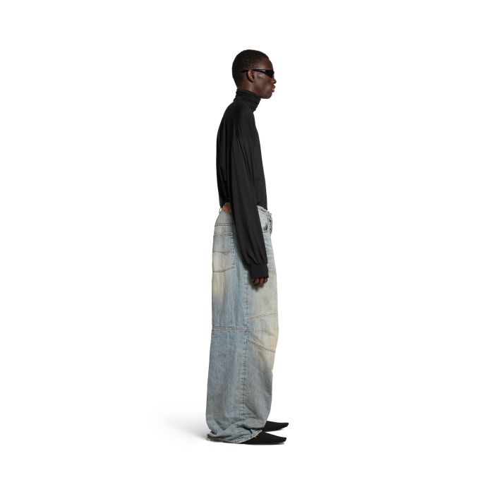 NIGO Balenciaga BAGGY Men's Spring/summer Scenic Webbing Contour Deconstructed Straight Leg Pants Denim Trend Old Wide Leg Pants Ngvp #nigo9973