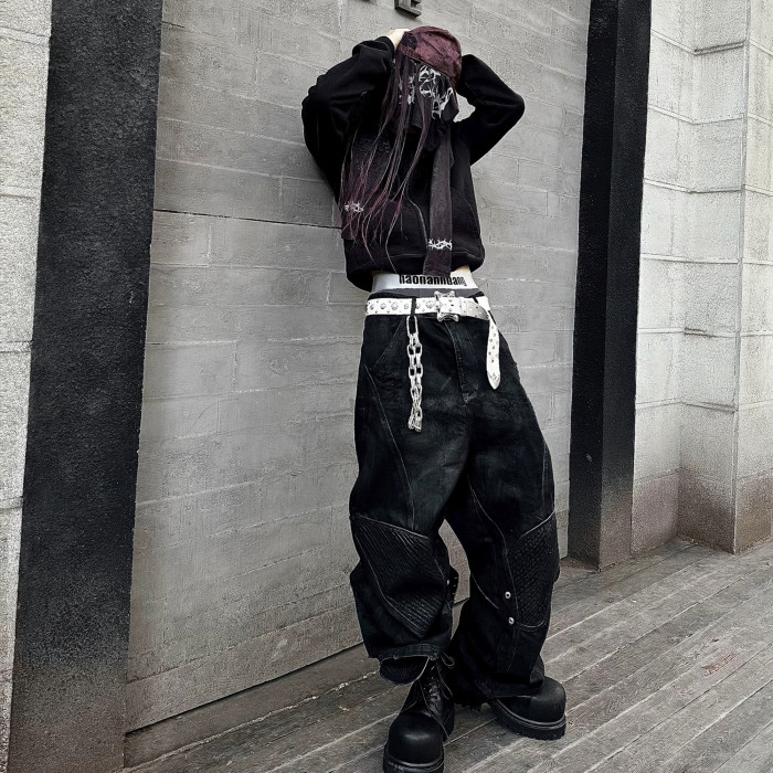 NIGO Vetements Men's Dark Style Pistol Print High Street Trend  Loose Pullover Hoodie Spring And Autumn Fashion Embroidered Letter Sweatshirt Ngvp #nigo9982
