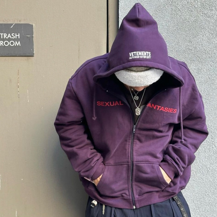 NIGO Vetements Men's Spring And Autumn Purple High Street Trend Hoodie Loose Pullover Hoodie Fashion Embroidery Letter Sweatshirt Long Sleeve Casual Top Jacket Ngvp #nigo9978