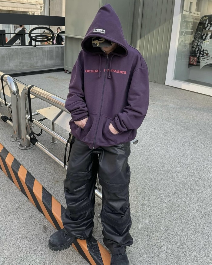 NIGO Vetements Men's Spring And Autumn Purple High Street Trend Hoodie Loose Pullover Hoodie Fashion Embroidery Letter Sweatshirt Long Sleeve Casual Top Jacket Ngvp #nigo9978