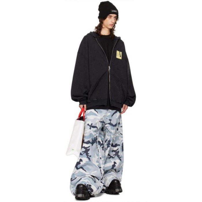 NIGO Vetements Men's Snow Camouflage Blue Baggy Jeans Loose Casual Denim Pants High Street Fashion Trend Design Trousers  Ngvp #nigo9989