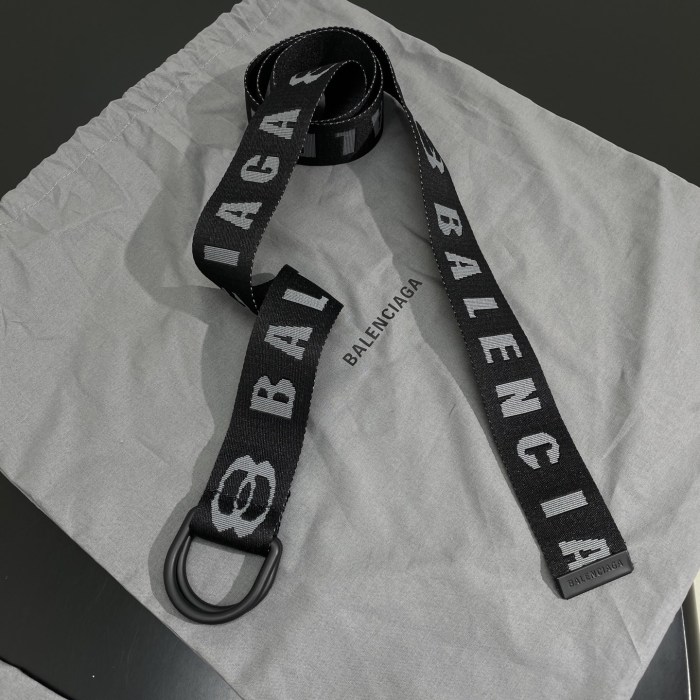 NIGO Balenciaga Men's Monogrammed Black Canvas Fabric Belt #nigo75363