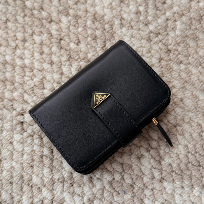 NIGO Prada Men's Triangle Logo Black Leather Coin Purse Card Case Bag Bags #nigo75361